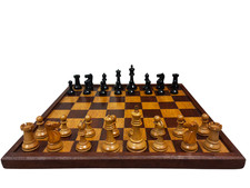 Antique Jaques of London chess set and Jaques style board - 8 cm Kings -pls read