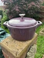 Commichef Cookware Provencale Cast Iron Casserole Dish In Purple Excellent Cond