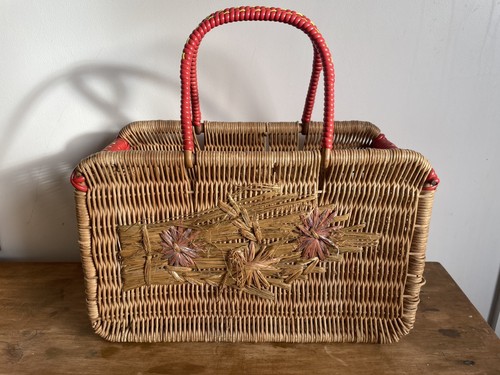 Vintage wicker shopping - vintage,