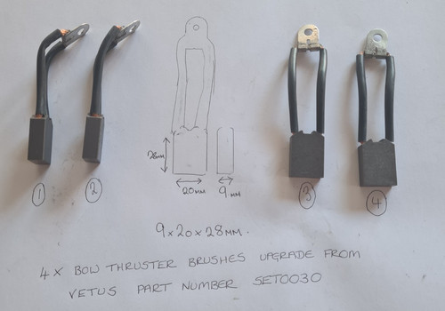Carbon brushes for vetus - carbon,
