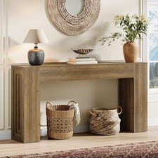 63-Inch Long Console Table, Farmhouse Narrow Sofa Table Behind Couch Living Room
