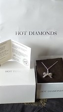 Vintage 2001 Silver with Real Diamond Necklace in Original Box/Certificate/Bag.