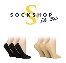 Women's Cotton Rich Shoeliners Ultra Low Rise Invisible - SOCKSHOP - 3 Pair Pack