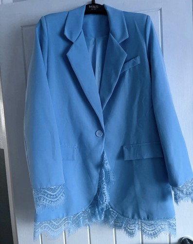 Willy blue lace trim long - blue,