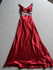 La Femme Red Satin sequin