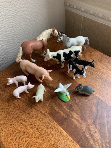Plastic toy farm - farm, animals