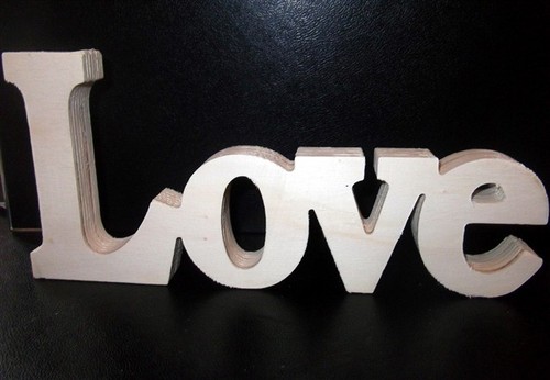 Plain wooden love word - plain,