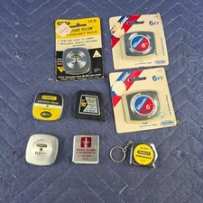 Lot, 8 Vintage 3 Ft 6 Ft 10 Ft Tape Measures Stanley Master Mechanic Advertising