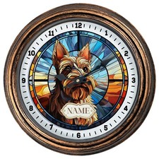 Personalised Scottish Terrier Dog Clock Custom Puppy Portrait Kitchen Wall Gift