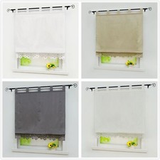 Roman Blinds Bathroom Curtains Drapes Adjustable Liftable Net Curtain Tab Top