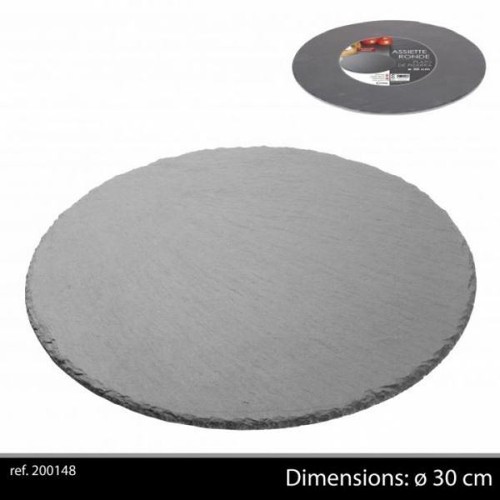 Ardoise tableware round - ardoise,