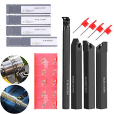 4Set 12mm Shank Lathe Turning Holder Boring Bar +Carbide Inserts Cutting Tools