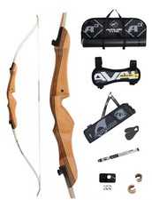 Core Wooden Recurve Adult Bow Package. 68” LH 32lb, New Free P&P. LEFT HANDED