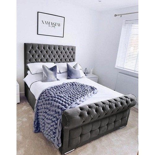 Stylish plush velvet sleigh - stylish,