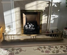 Antique Fireplace Brass Fire Fender  Surround  