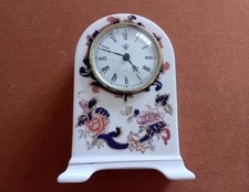 Mason's Blue Mandalay Mantle Clock 6" High With Battery Mantel