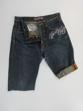 Christian Audigier Custom 1/1 Denim Cut-Off Jeans Shorts Jorts 32x12 Embroidery