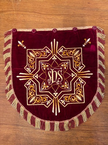 Hand embroidered red - , velvet