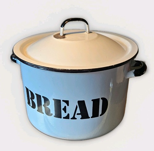 Vintage enamel bread bin - enamel,