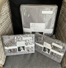 FABULOUS KYLIE MINOGUE KINGSIZE ELIZA PEWTER DUVET COVER AND 2 X PILLOWCASES 