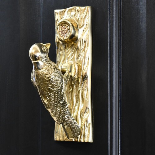Polished brass woodpecker door - polished,