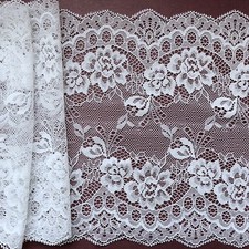 White Clipped Lace Wide