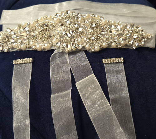 Ivory bridal sash belt - ivory,