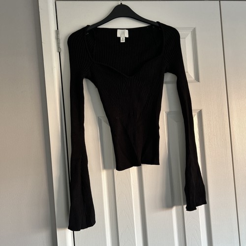 Black rib knit - black,