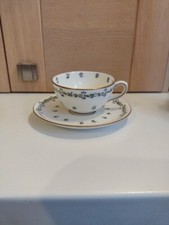 Royal Doulton Antique Blue Cornflower Gilded Bone china Tea Cup And Saucer 2791