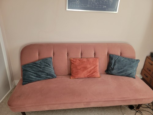 Made com pink velvet seater - made.com, 3-seater