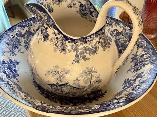Minton wash jug and basin - jug,