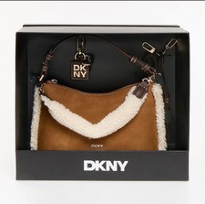 DKNY Brown & Cream Fleece Trim