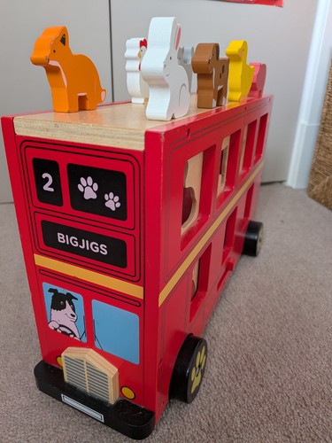 Bigjigs red double - red, bus