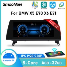 10.25" Carplay DAB Car Stereo Navi DAB WIFI Android14 For BMW X5 E70 X6 E71 CCC