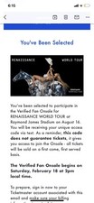 BEYONCÉ  RENAISSANCE WORLD Beyhive Verified Fan Presale Code Raymond James  8/16