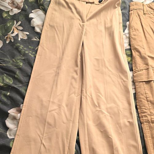 Bershka beige wide - beige, cargo
