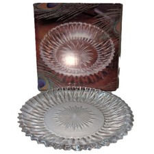 Soga Plates Contempary Deep Cut Glass Plates Set of 4