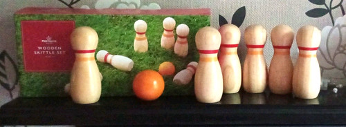 Wooden skittles garden game - wooden,