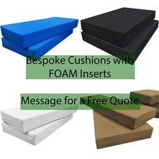 Made to Measure Cushions Custom Size Indoor Outdoor Garden Caravan Seat Pads UK