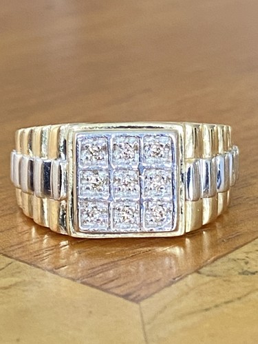 Gents 9ct gold - 9ct, diamond