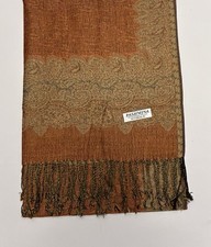 Beautiful Pashmina & Silk Shawl  orange colour Large Soft, and Elegant (No Tags)