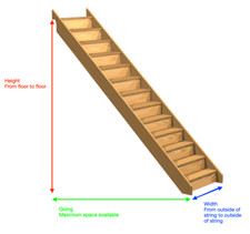 Made to measure - assembled or flat pack - straight flight timber staircase