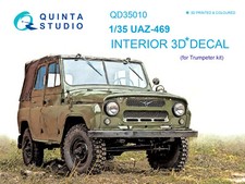 Quinta Studio QD35010, UAZ 469, 3D-Printed Interior decal (for Trumpeter) , 1:35