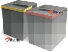 Emuca - Waste bins, waste sorting bin for cut-out base, set of 2