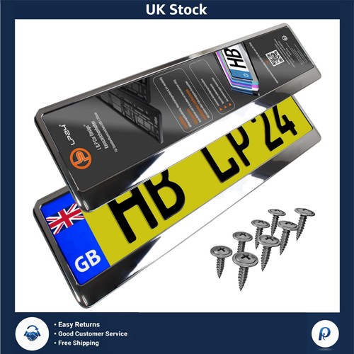 Chrome look number plate - uk,