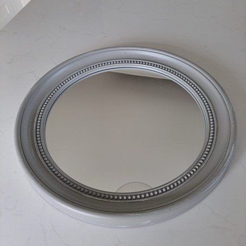 Large round grey silver beaded - grey,