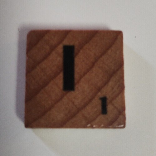 Dark wooden scrabble tiles - wooden,