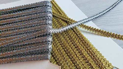 Metallic gimp 10mm scroll trim - gimp,