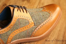 Barker Tan Leather Tweed Derby