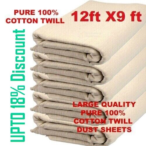 Cotton twill dust sheets - twill,